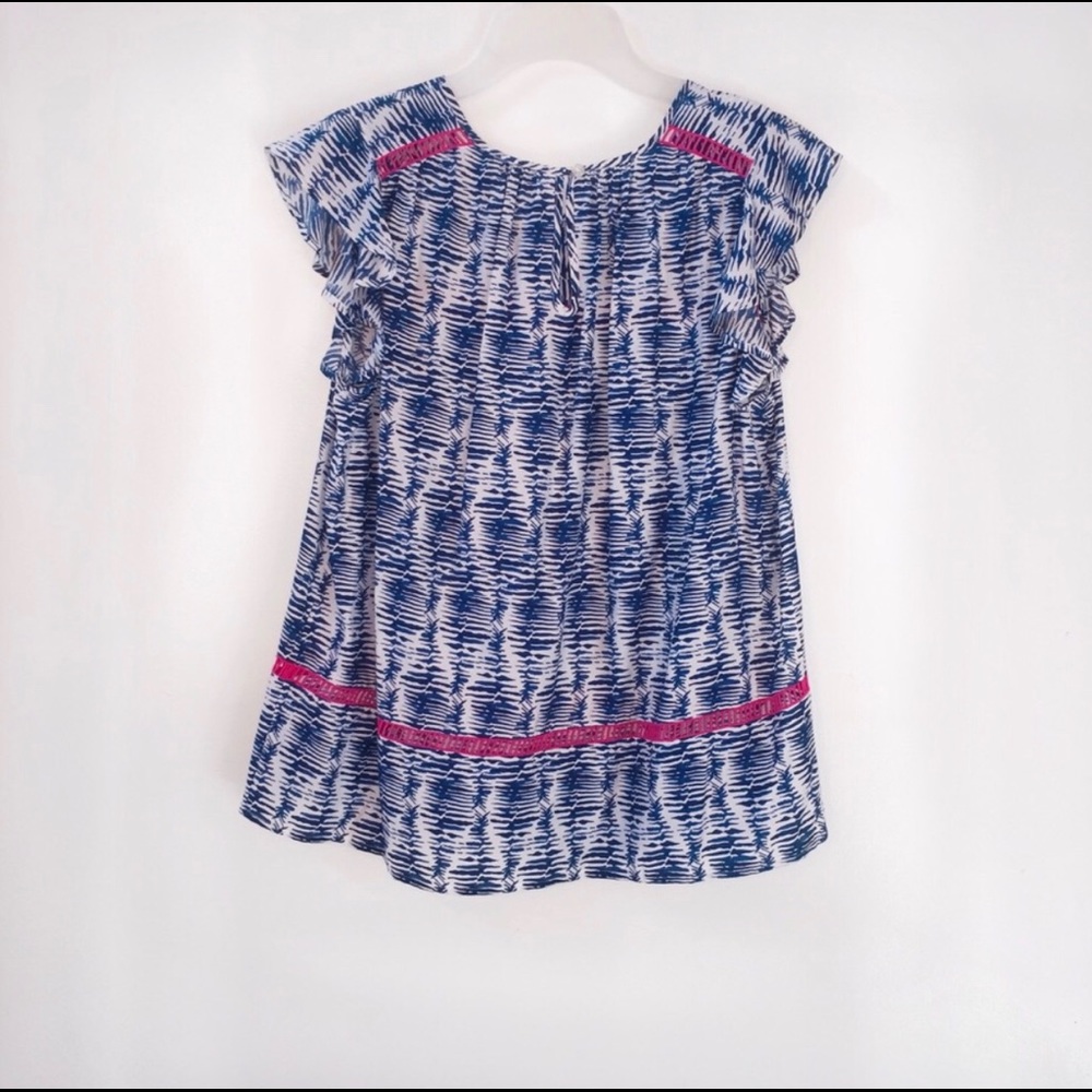 Vineyard Vines Watercolor Ruffle Sleeveless Top - Picture 4 of 6